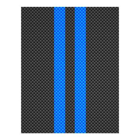 Sporty Blue Carbon Fiber Style Racing Stripes Flyer