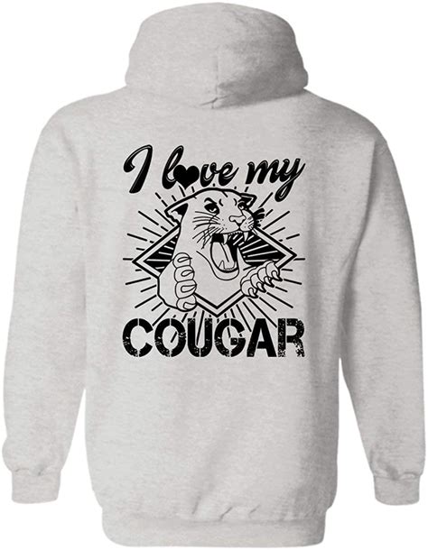 I Love My Cougar Hoodie Adult Hooded Sweatshirt Design Clothing