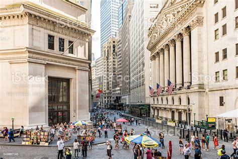 Wall Street And The New York Stock Exchange Stock Photo ...