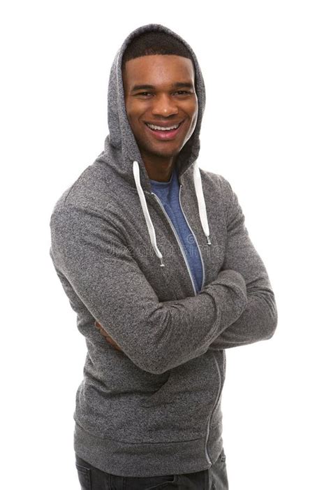 Cool Young Guy With Hooded Sweatshirt Smiling Stock Image Image Of
