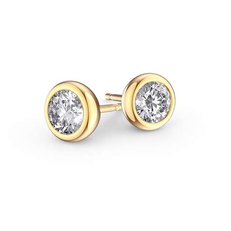 Infinity Diamond K Yellow Gold Stud Earrings Jian London K Gold