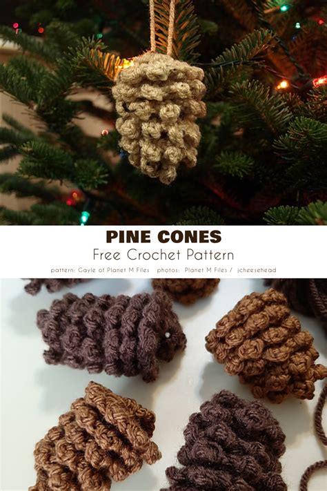 Sprouce Acorn And Pine Cone Ornament Free Crochet Patterns