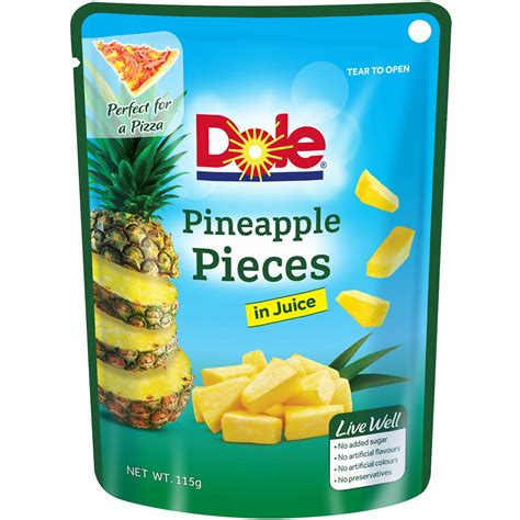 Dole Pineapple Pieces In Juice 115g Woolworths