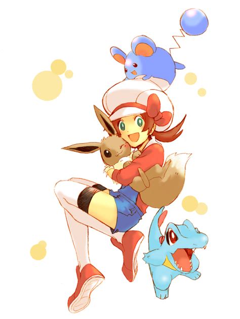 Eevee Lyra Totodile And Marill Pokemon And 1 More Drawn By