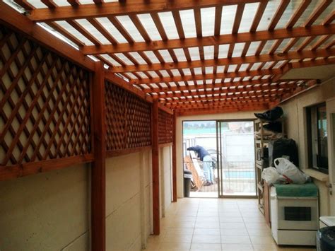 Techos de madera en santiago. Cierre Logia. | Techo de patio, Cobertizos de madera, Cierres de terrazas