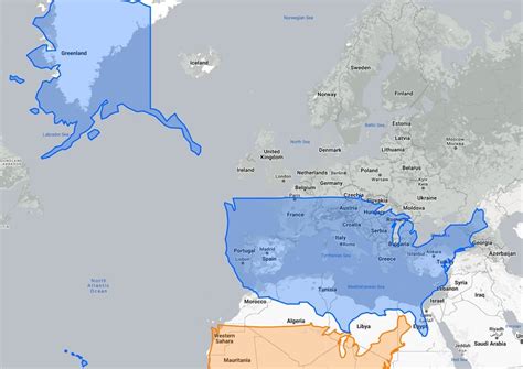 True Size And Latitude Of Europe Vs Usa Europe