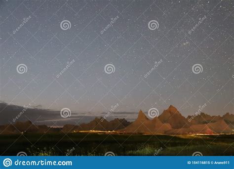 Night Sky At Badlands National Park Stock Image Image Of Night Stars