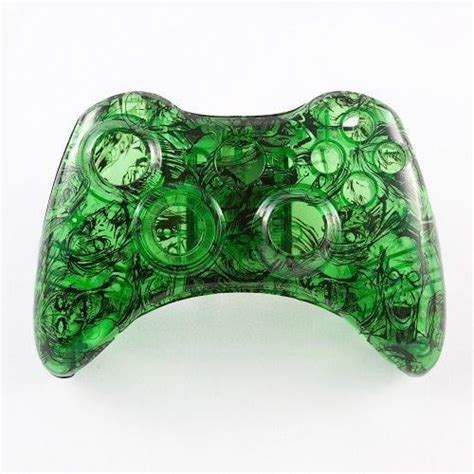 Clear Green Zombie Custom Controller Shell For Xbox 360