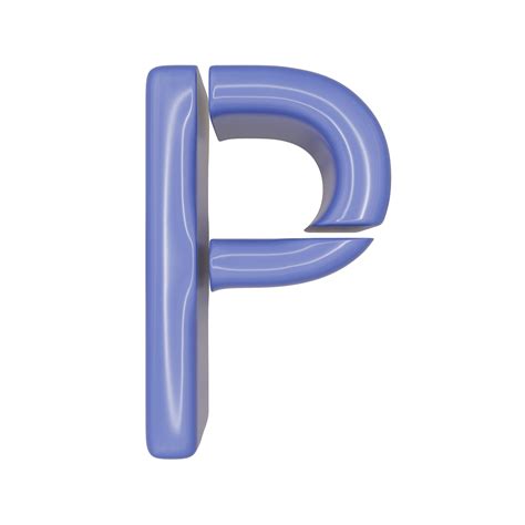 The Capital Letter P In A Blue Shiny Skin Leather Texture Style Png