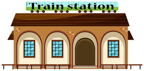 A Train Station On White Background Vector Art At Vecteezy