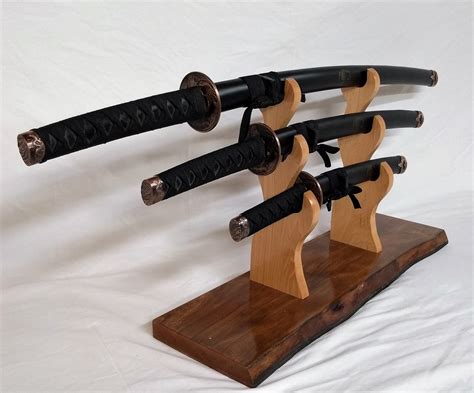 Samurai Sword Display Stand 3 Tier Katana Wakizashi Tanto Etsy