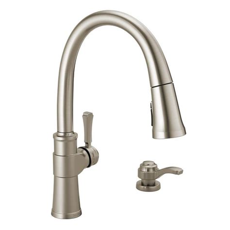The pull out type faucets become more useful when you want to fill pots or vessels kept on the countertop or rinse off the counter with the help of the spray. Best Delta Grant Single-Handle Pull-Out Sprayer Kitchen ...