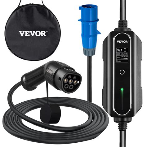 Vevor Vevor Portable Ev Charger Type 32a Electric Vehicle Charger Metre Charging Cable With