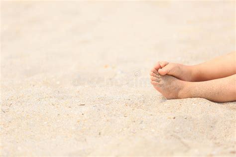 Child Feet In Sand At Summer Beach Stock Photo Image Of Lifestyle