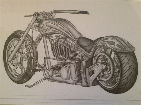 Custom Chopper Drawing By Peter Griffen Fine Art America