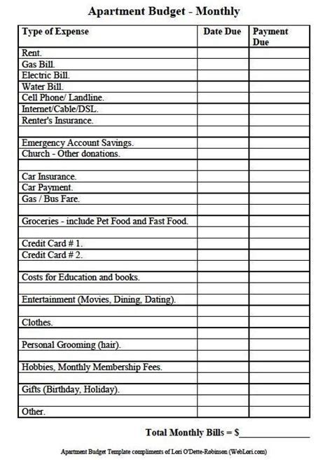 If your manager will not sign it send him/her a copy of it. free printable for college | Apartment checklist ...