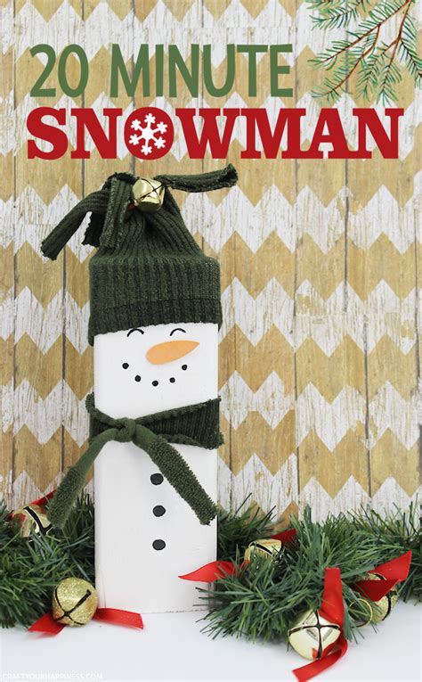 Make A Cute Super Easy 20 Minute Wooden Snowman