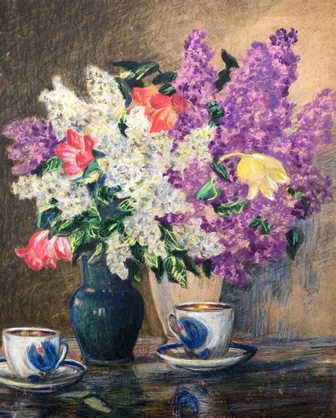 Watercolor Painting Bouquet Of Lilacs Cherkas Ag Original Etsy