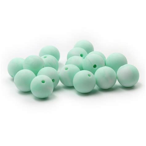 2017 New Color Marble Mint Green Silicone Beads 9 19mm Round Teething