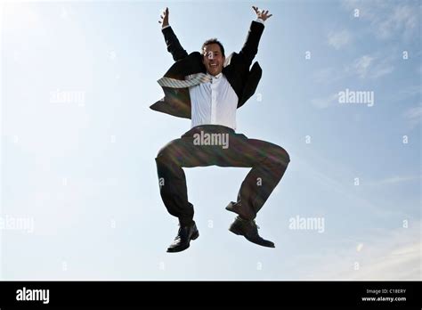 Business Man Jumping Stock Photo Alamy