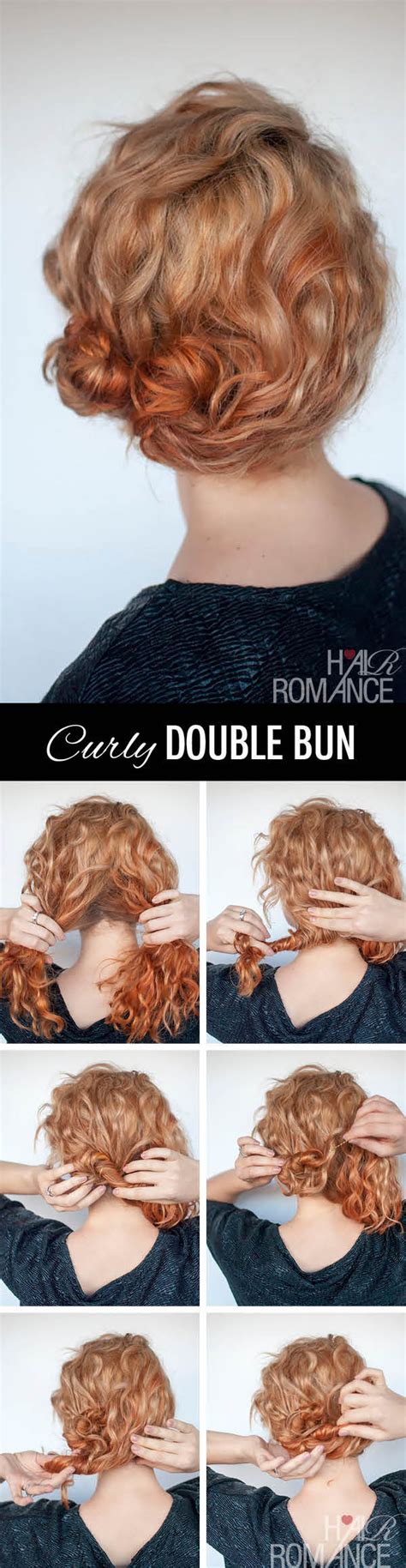 Hairstyle Tutorial For Curly Hair The Double Bun Hair Romance