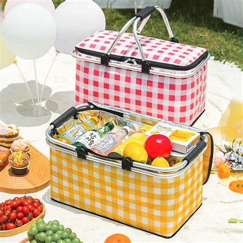 Spring Foldable Insulated Picnic Basket And Mat Best Picnic Basket