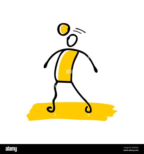 Stickman Stick Figure Playing Football Sport Stock Vector Image And Art