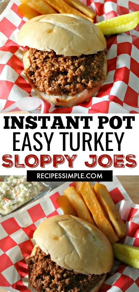 Instant Pot Turkey Sloppy Joes Recipe Turkey Sloppy Joes Easy