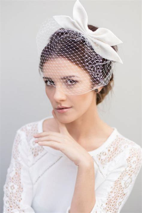 birdcage veil bridal fascinator wedding bow headpiece cute ivory wedding veil veils for