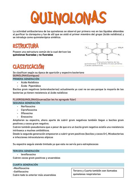 Quinolonas Farmacología Básica Y Clínica La Actividad