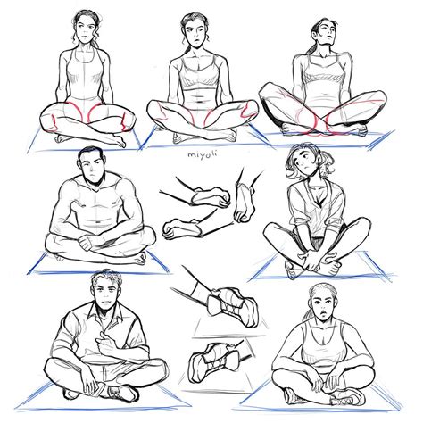 View Male Sitting Cross Legged Drawing Reference