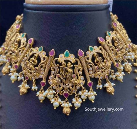 Cz Radha Krishna Necklace Indian Jewellery Designs