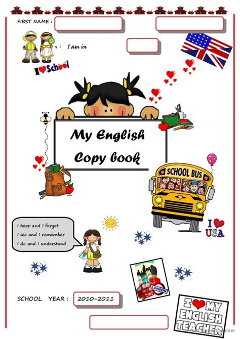Copybook Cover Vocabular English Esl Worksheets Pdf And Doc