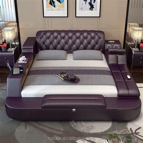 Modern Luxury Love Sex Bed Multifunctional Music Automatic Massage Bed Leather Beds With Drawers