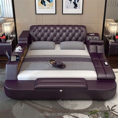 modern luxury love sex bed multifunctional music automatic massage bed leather beds with drawers