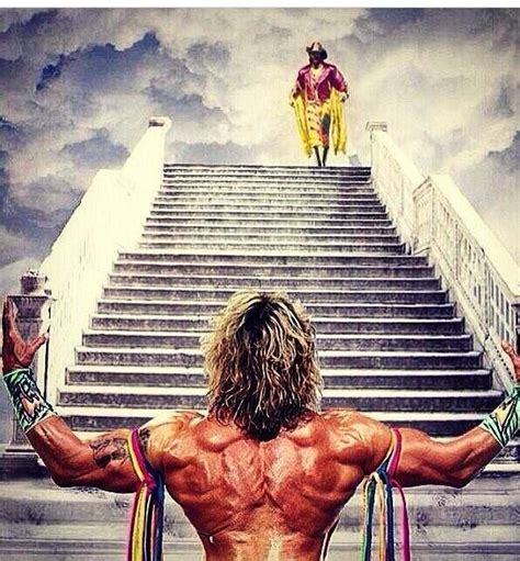 Ultimate Warrior And Randy Macho Man Savage Preparing To Duel On The