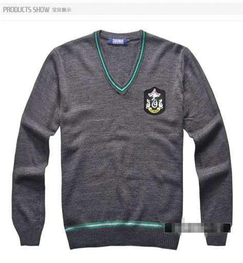 Harry Potter V Collar Sweater Slytherin Uniform Clothes Movie Cosplay