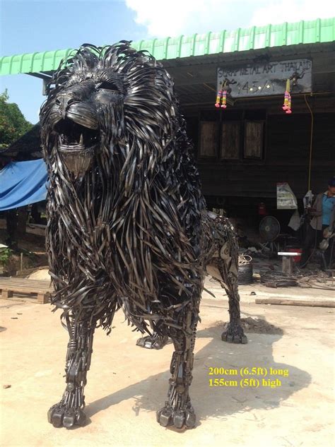 Lion Statue Life Size Scrap Metal Art Recycled Metal Art Metal Art