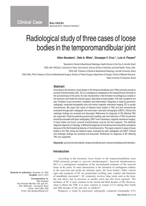 Pdf Radiological Study Of Three Cases Of Loose Bodies In The