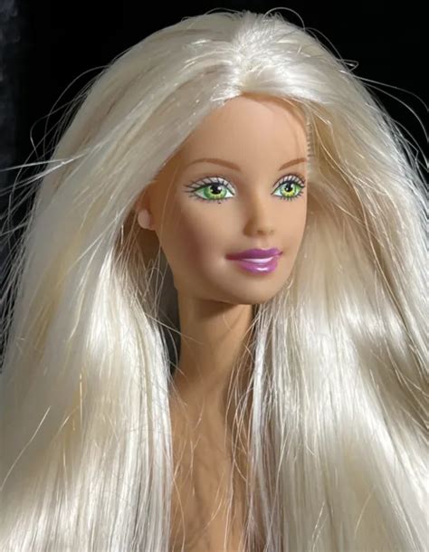 Nude Mattel Barbie Blonde Hair Green Eyes Bendable Knees For Ooak
