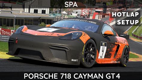 Acc Porsche Cayman Gt Clubsport Spa Setup Walkthrough