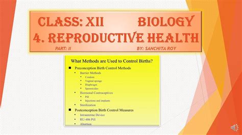class 12 biology 4 reproductive health part ii youtube