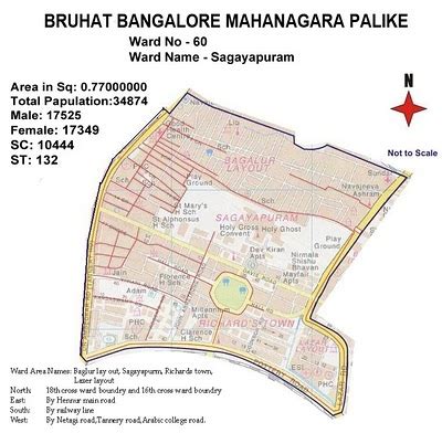 Ward Boundry Map Of Sagayapuram Ward No New Civic Bangalore