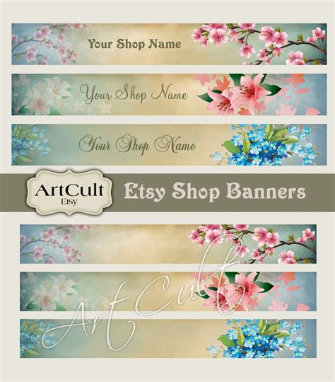 Etsy Shop Banners Set No14 Multipurpose Digital By Artcult