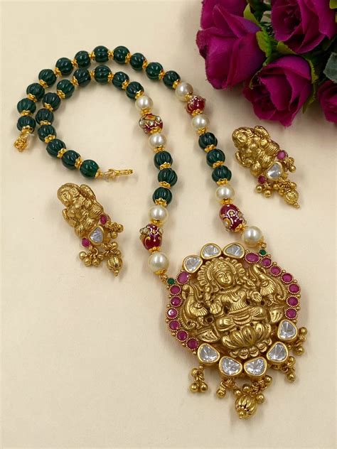 buy lakshmi temple necklace design online gehna shop
