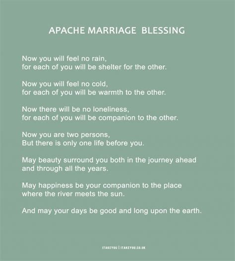 Apache Marriage Blessing Free Printable Wedding Readings