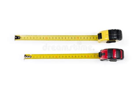 Two Self Retracting Tape Measure With Metric Scales Stock Image Image