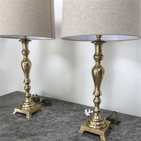 Antiques Atlas Pair Of Brass Candlestick Style Table Lamps