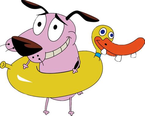 Courage The Cowardly Dog In Pool Duck Cute Disney Drawings Old