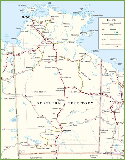 Large Detailed Map Of Northern Territory With Cities And Towns